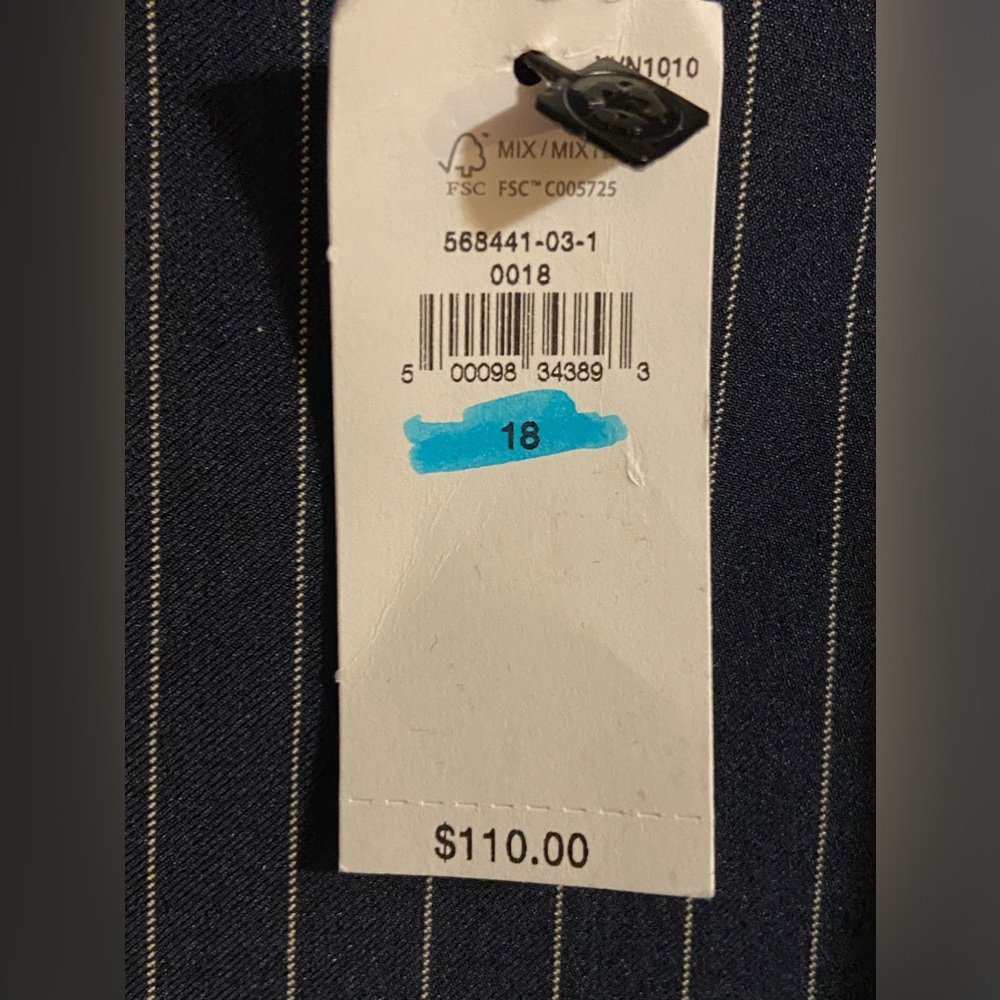 NWT Banana Republic Navy Striped Midi Dress - Picture 2 of 2